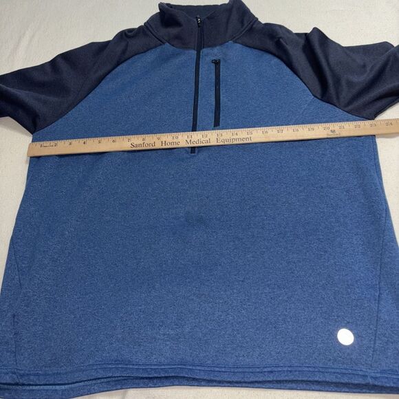 L.L.Bean Men's‎ Mountain Fleece Half-Zip, Blue Colorblock SzL Reg Outdoorsman - Picture 4 of 5